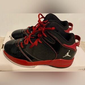 Air Jordan Nike shoes black red Toddler size 2